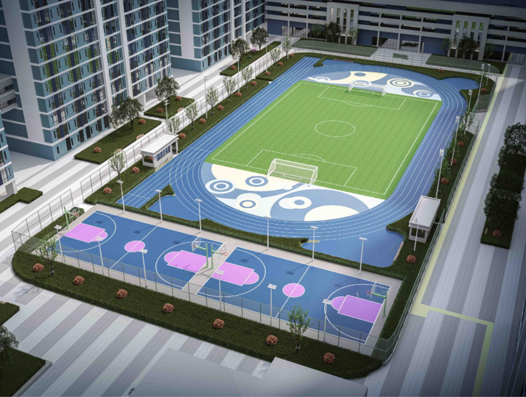 巴城立臻跑道、足球場、籃球場效果圖