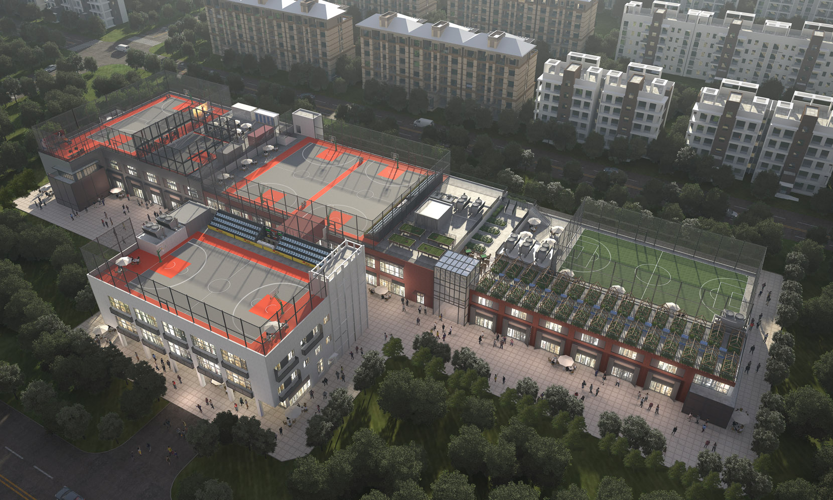 中糧031創(chuàng)意園C棟天臺球場效果圖